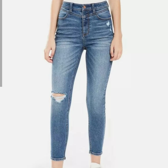 Vanilla Star Denim - Vanilla Star Junior's Real Cheeky Ripped High Rise Jeans Blue Size 19 Nwt